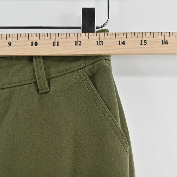 Kate Spade Havana Alma Green Cargo Pants Size 00 Slim Cropped Pocket Zip Trouser - Picture 3 of 12